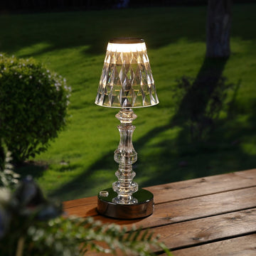 Lillian 12.75" Bohemian Classic Acrylic Rechargeable Integrated LED Table Lamp - JONATHAN Y